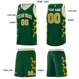Custom Hunter Green Side Lightning Pattern Sports Uniform Basketball Jersey