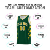 Custom Hunter Green Side Lightning Pattern Sports Uniform Basketball Jersey