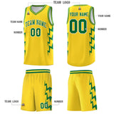 Custom Gold Side Lightning Pattern Sports Uniform Basketball Jersey