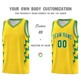 Custom Gold Side Lightning Pattern Sports Uniform Basketball Jersey