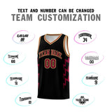 Custom Black Side Lightning Pattern Sports Uniform Basketball Jersey
