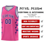 Custom Pink Side Lightning Pattern Sports Uniform Basketball Jersey