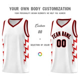 Custom White Side Lightning Pattern Sports Uniform Basketball Jersey