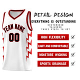 Custom White Side Lightning Pattern Sports Uniform Basketball Jersey
