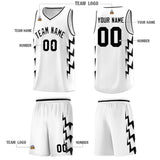 Custom White Side Lightning Pattern Sports Uniform Basketball Jersey