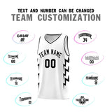 Custom White Side Lightning Pattern Sports Uniform Basketball Jersey