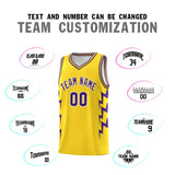 Custom Gold Side Lightning Pattern Sports Uniform Basketball Jersey