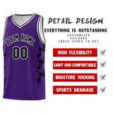 Custom Purple Side Lightning Pattern Sports Uniform Basketball Jersey