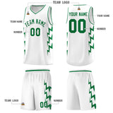 Custom White Side Lightning Pattern Sports Uniform Basketball Jersey