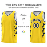 Custom Gold Side Lightning Pattern Sports Uniform Basketball Jersey