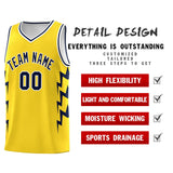 Custom Gold Side Lightning Pattern Sports Uniform Basketball Jersey