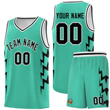 Custom Bright Green Side Lightning Pattern Sports Uniform Basketball Jersey
