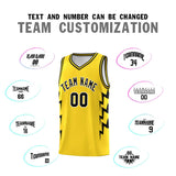 Custom Gold Side Lightning Pattern Sports Uniform Basketball Jersey