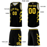 Custom Black Side Lightning Pattern Sports Uniform Basketball Jersey