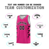 Custom Pink Side Lightning Pattern Sports Uniform Basketball Jersey