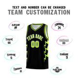 Custom Black Side Lightning Pattern Sports Uniform Basketball Jersey