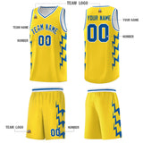 Custom Gold Side Lightning Pattern Sports Uniform Basketball Jersey