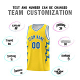 Custom Gold Side Lightning Pattern Sports Uniform Basketball Jersey
