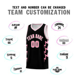 Custom Black Side Lightning Pattern Sports Uniform Basketball Jersey