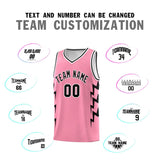 Custom Light Pink Side Lightning Pattern Sports Uniform Basketball Jersey