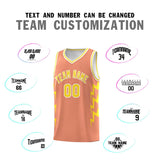 Custom Orange Side Lightning Pattern Sports Uniform Basketball Jersey