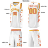Custom White Side Lightning Pattern Sports Uniform Basketball Jersey