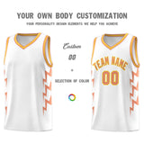 Custom White Side Lightning Pattern Sports Uniform Basketball Jersey