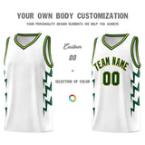 Custom White Side Lightning Pattern Sports Uniform Basketball Jersey
