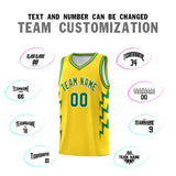Custom Gold Side Lightning Pattern Sports Uniform Basketball Jersey