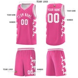 Custom Pink Side Lightning Pattern Sports Uniform Basketball Jersey