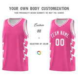 Custom Pink Side Lightning Pattern Sports Uniform Basketball Jersey