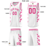 Custom White Side Lightning Pattern Sports Uniform Basketball Jersey