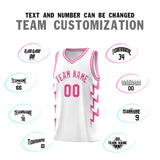 Custom White Side Lightning Pattern Sports Uniform Basketball Jersey