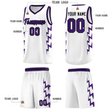 Custom White Side Lightning Pattern Sports Uniform Basketball Jersey