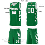 Custom Kelly Green Side Lightning Pattern Sports Uniform Basketball Jersey