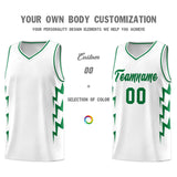 Custom White Side Lightning Pattern Sports Uniform Basketball Jersey