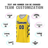 Custom Gold Side Lightning Pattern Sports Uniform Basketball Jersey