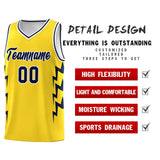 Custom Gold Side Lightning Pattern Sports Uniform Basketball Jersey