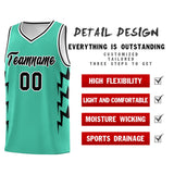 Custom Bright Green Side Lightning Pattern Sports Uniform Basketball Jersey