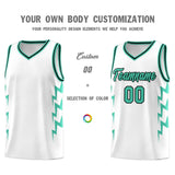 Custom White Side Lightning Pattern Sports Uniform Basketball Jersey