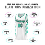 Custom White Side Lightning Pattern Sports Uniform Basketball Jersey