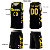 Custom Black Side Lightning Pattern Sports Uniform Basketball Jersey