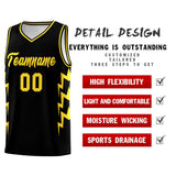 Custom Black Side Lightning Pattern Sports Uniform Basketball Jersey
