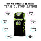 Custom Black Side Lightning Pattern Sports Uniform Basketball Jersey