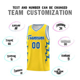 Custom Gold Side Lightning Pattern Sports Uniform Basketball Jersey