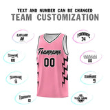 Custom Light Pink Side Lightning Pattern Sports Uniform Basketball Jersey