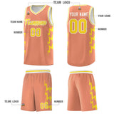 Custom Orange Side Lightning Pattern Sports Uniform Basketball Jersey