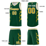 Custom Hunter Green Side Lightning Pattern Sports Uniform Basketball Jersey