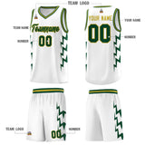 Custom White Side Lightning Pattern Sports Uniform Basketball Jersey