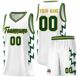 Custom White Side Lightning Pattern Sports Uniform Basketball Jersey